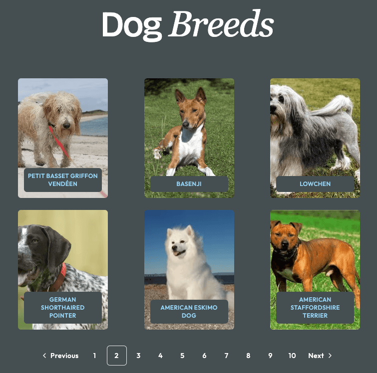 Dog breed database