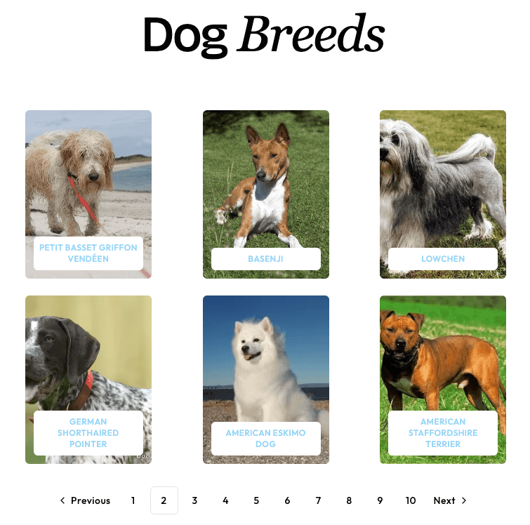 Dog breed database