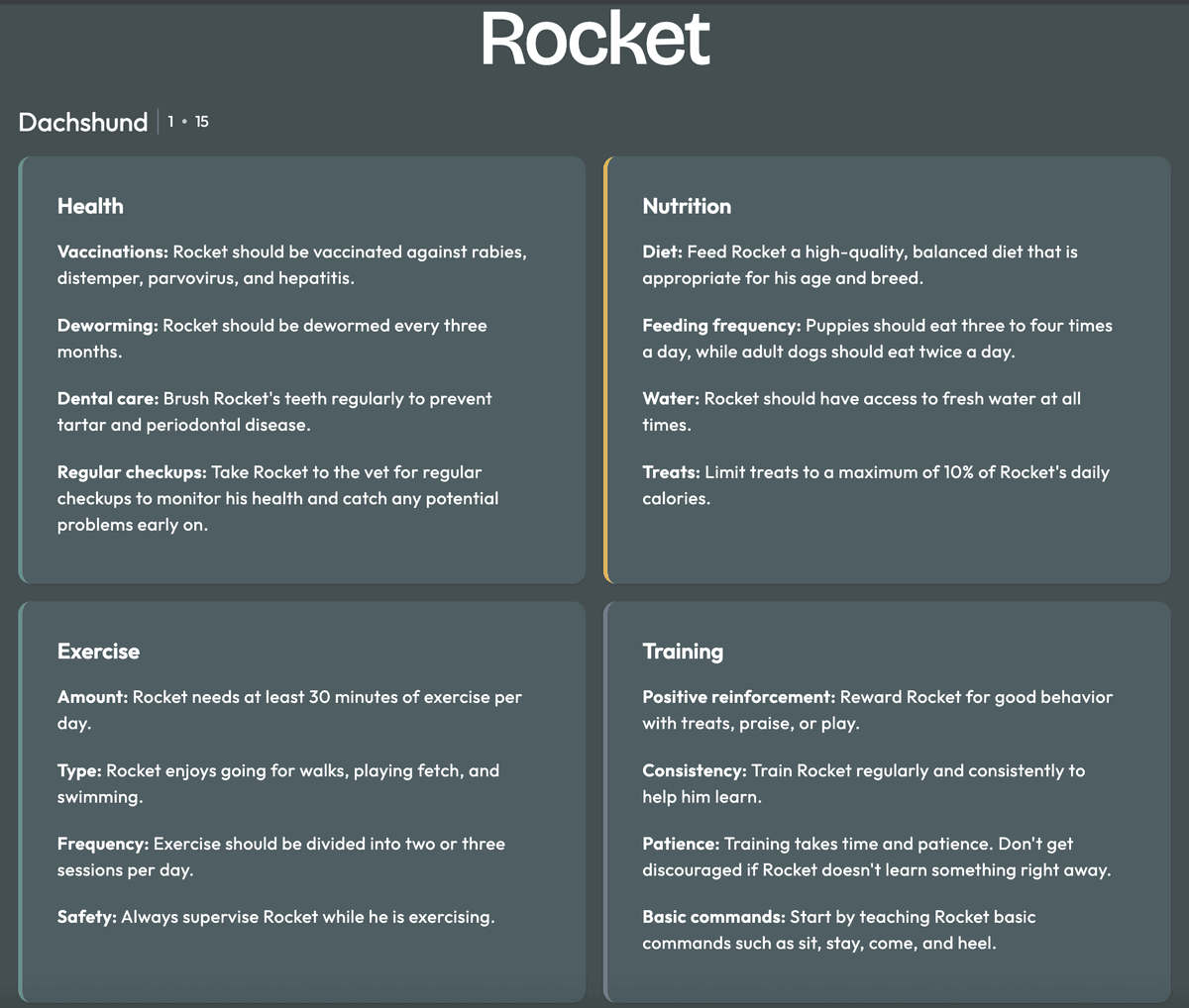Pet profile management